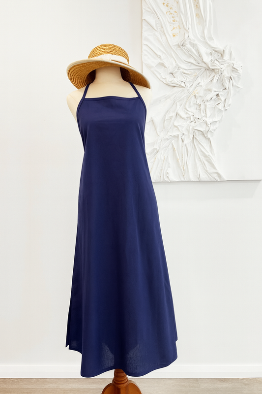 Self-Tie Linen Dress