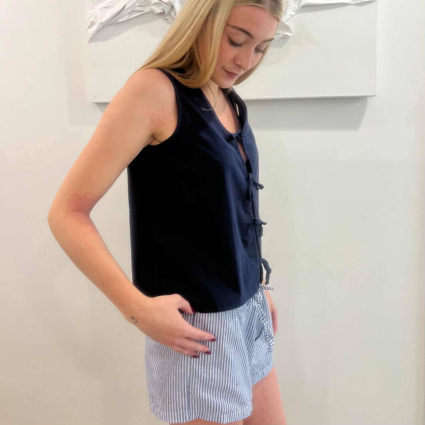 Sleeveless Ribbon Top