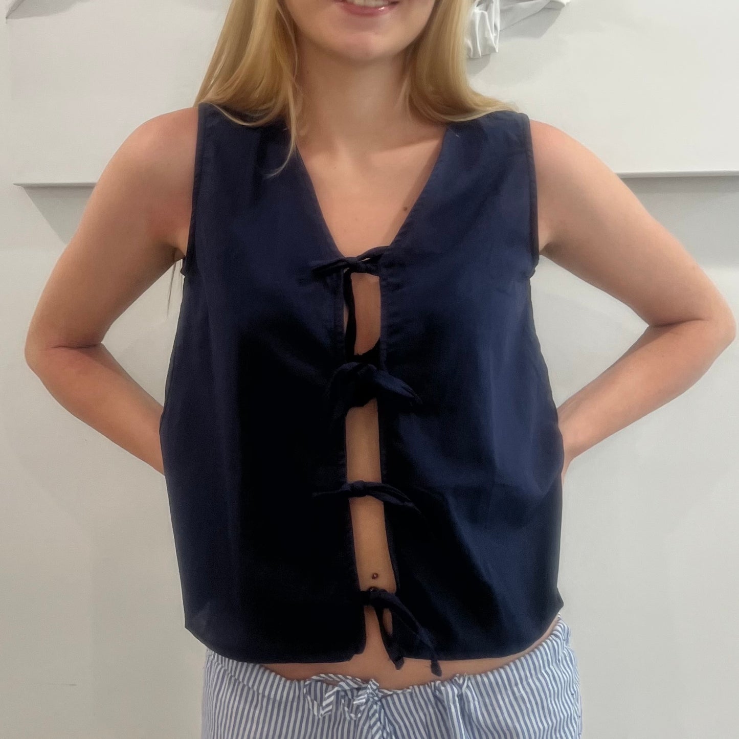 Sleeveless Ribbon Top