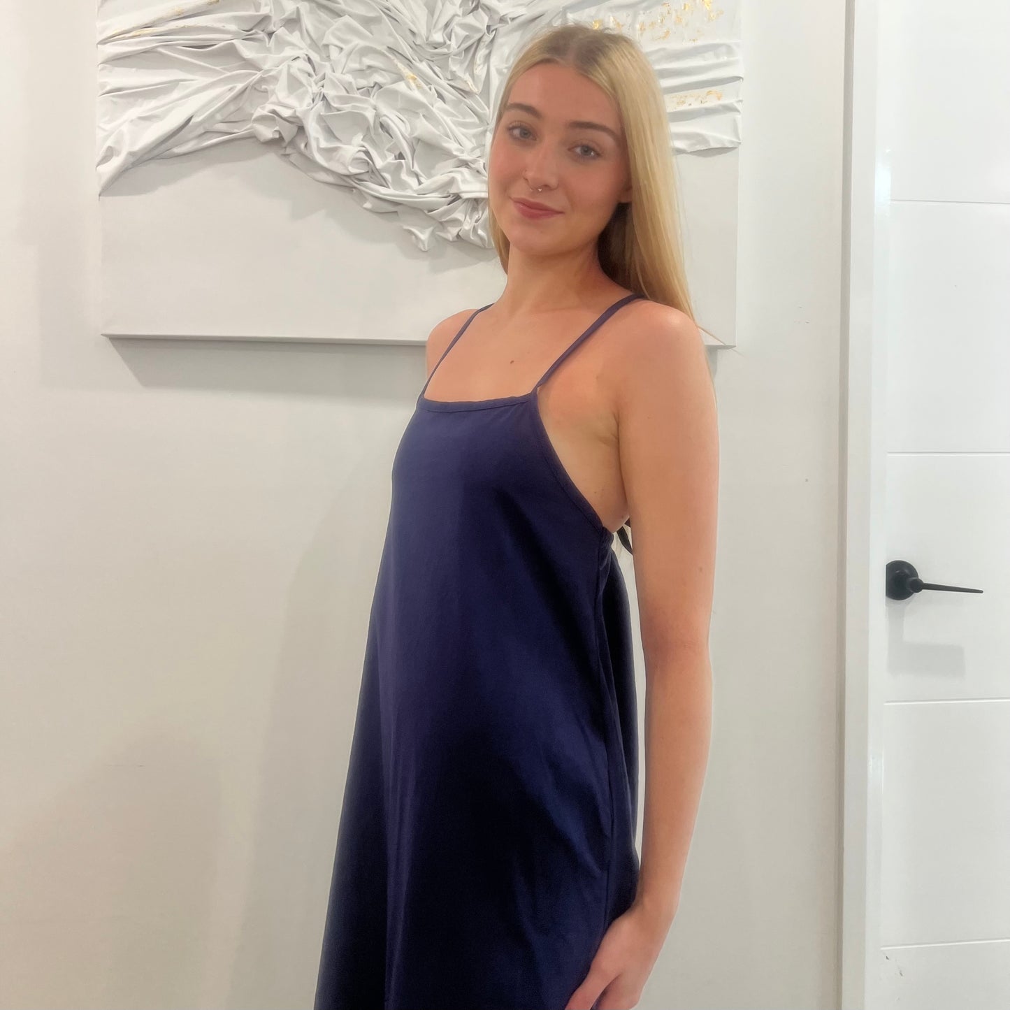 Self-Tie Linen Dress