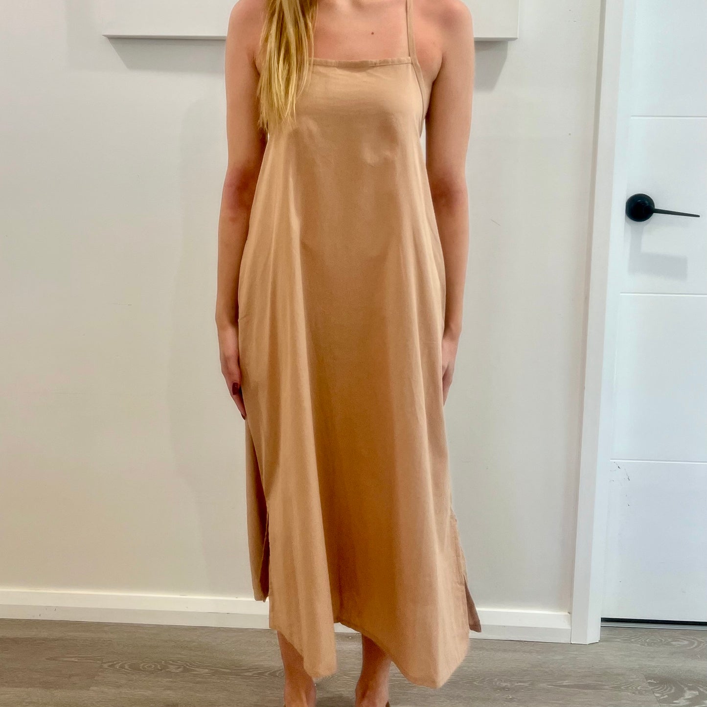 Self-Tie Linen Dress