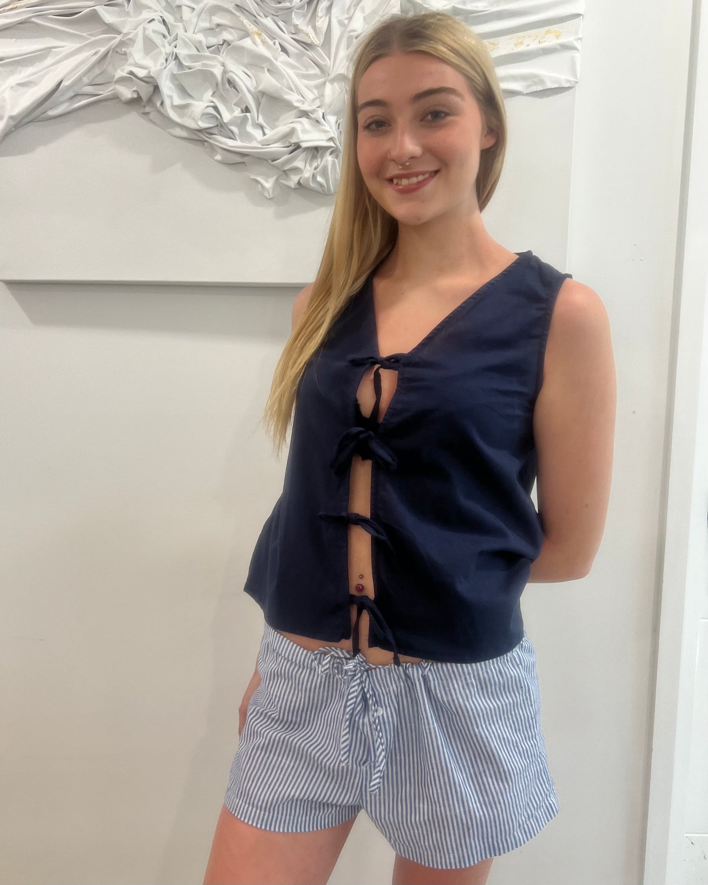 Sleeveless Ribbon Top