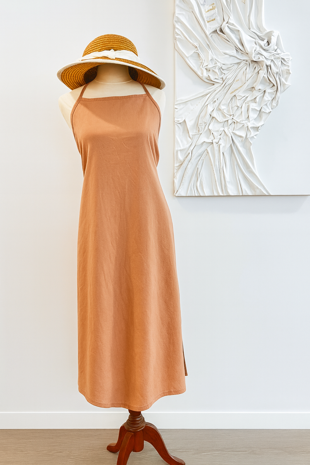 Self-Tie Linen Dress