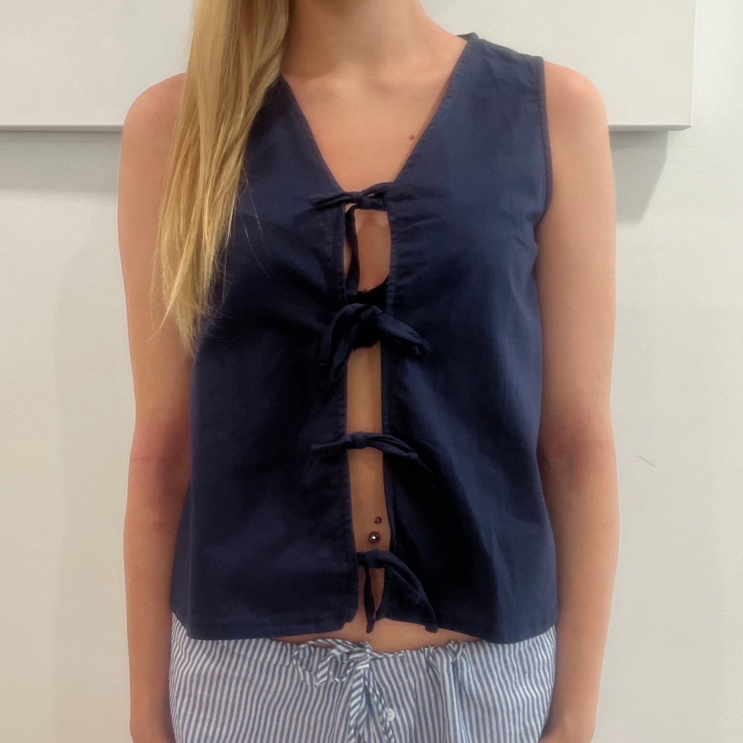 Sleeveless Ribbon Top